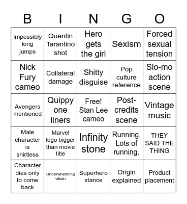 mcu bingo 2.0 Bingo Card