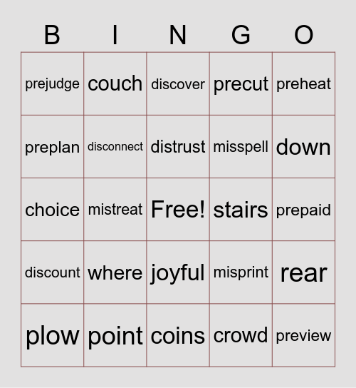 Unit 3 Weeks 4 & 5 Bingo Card