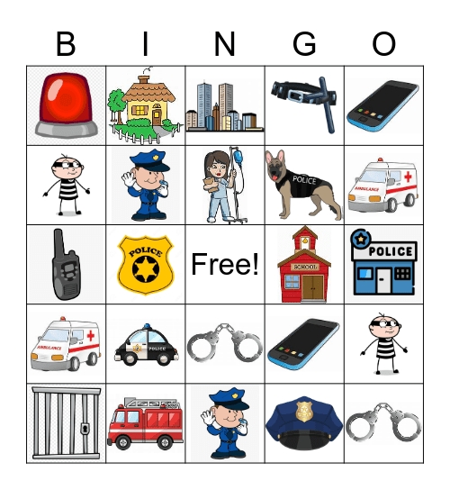 Police Officer Bingo Card