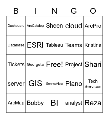 OUR Bingo Card