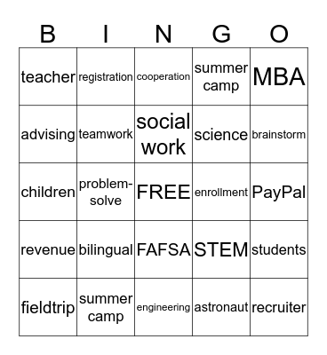 Retreat BINGO Card