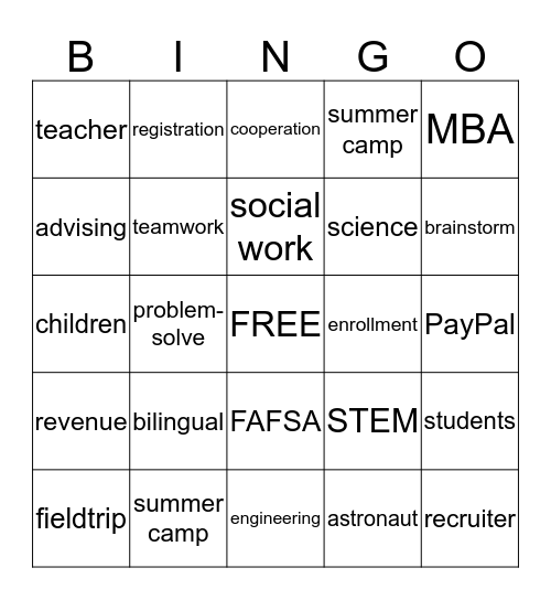 Retreat BINGO Card