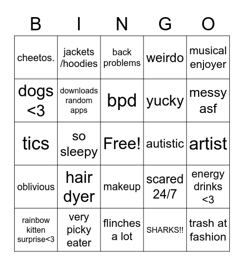 rosefinch bingo Card