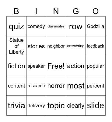 2nd Grade, Unit 6 - Research Topic Bingo Card