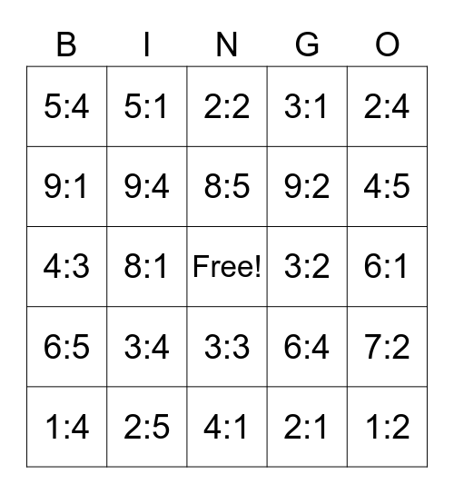 Les Rapports Bingo Card