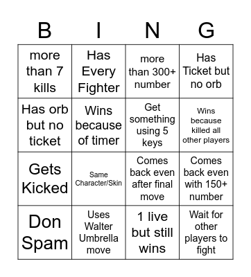 Encounters Bingo Card