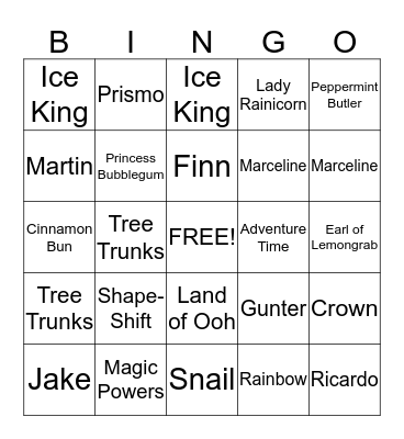 ICE KING BINGO Card