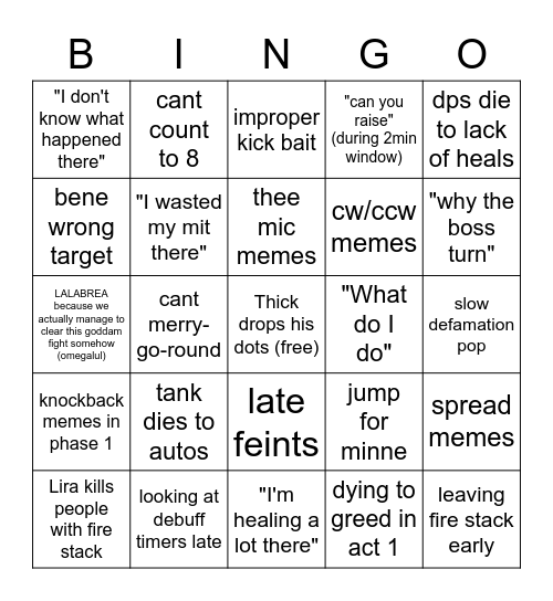 Shiv P4S Bingo Card