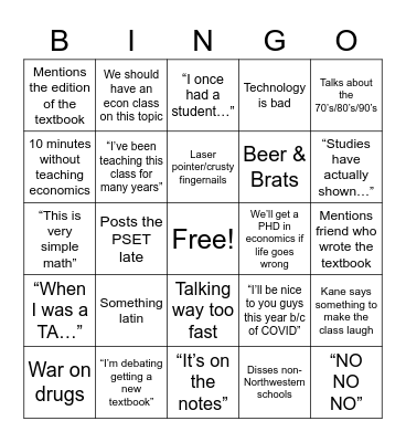Eric Bingo Card