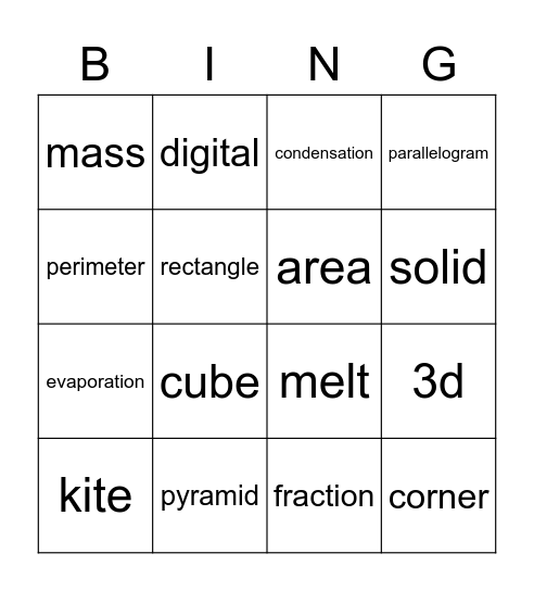 Hump day revision Bingo Card