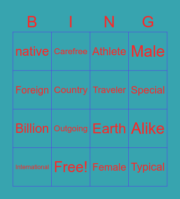 Unit3 Bingo Card