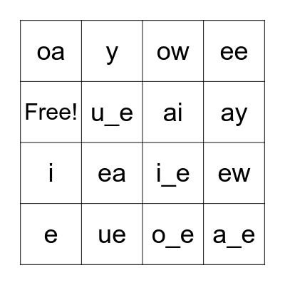 Let's Go 2B Phonics Bingo Card