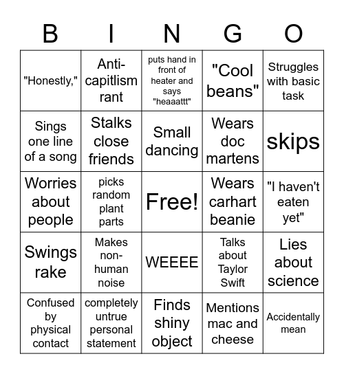 Gremlin Bingo Card