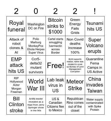 2022 Bingo Card