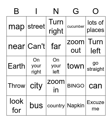 THUMBS UP UNIT 3 Bingo Card