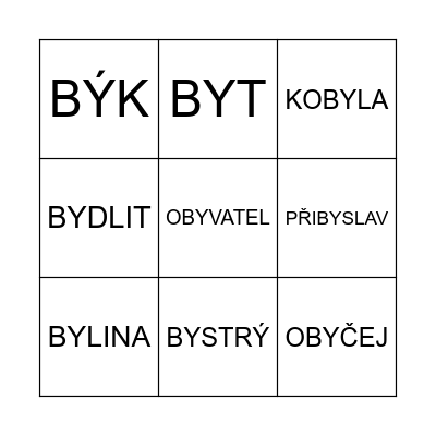 BINGO - B Bingo Card