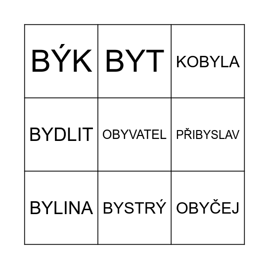 BINGO - B Bingo Card