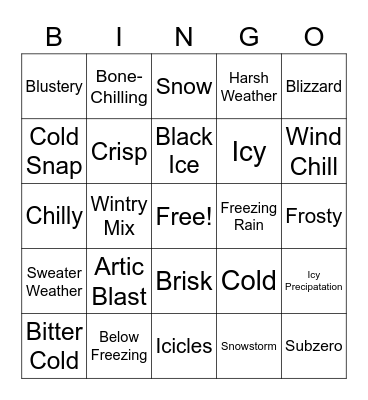 Winter Bingo Card