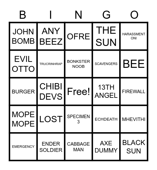 Midnight Horrors BINGO Card