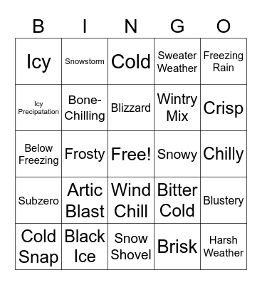 Winter Bingo Card