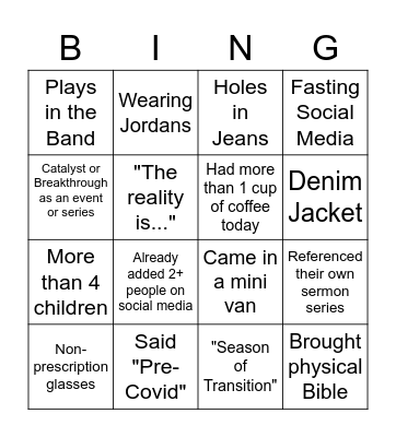 Conference Bingo Card