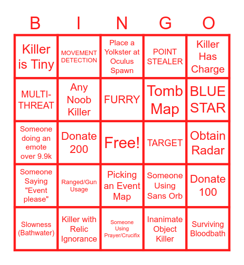 Midnight Horrors BINGO               [Made by BunnyCrystal] Bingo Card