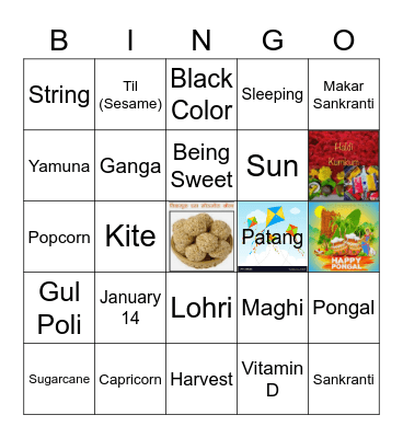 Makar Sankranti Bingo Card