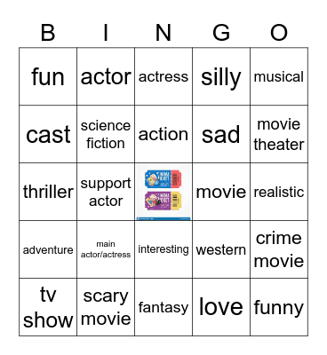 Tipos de peliculas Bingo Card