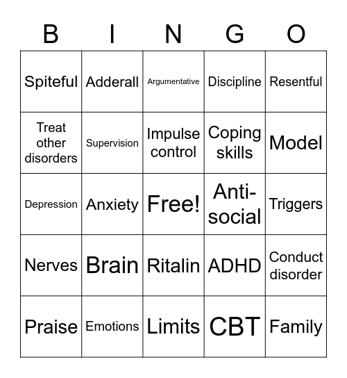 ODD Bingo Card