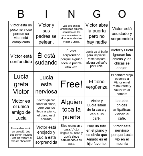 Me Llamo Victor Capítulo 2 Bingo Card