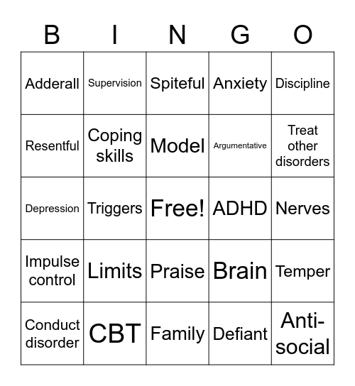 ODD Bingo Card