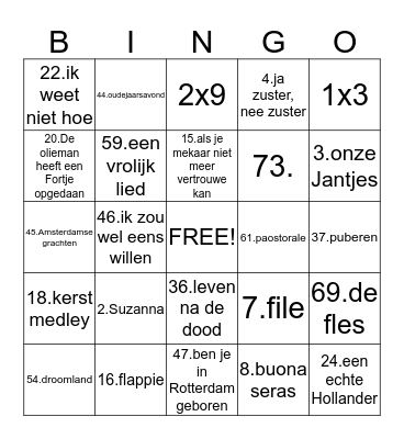 Tafelbingo - 3de leerjaar VBS Bingo Card