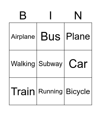 Vocabulary unit 2 Bingo Card