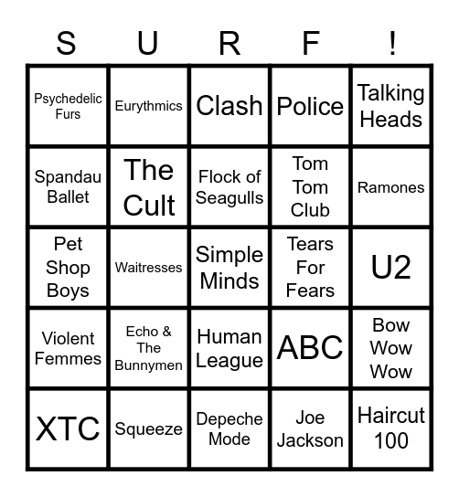 1st Wave Bingo Card