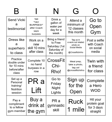 Chi-Rho BINGO Card