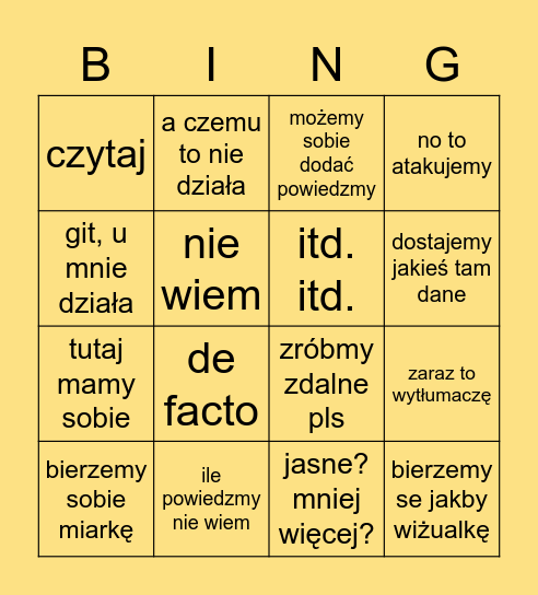 PowerMati Bingo Card