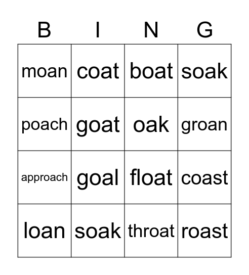 Spelling Bee Bingo Card
