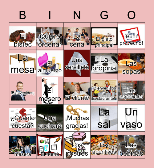 En el restaurante Bingo Card