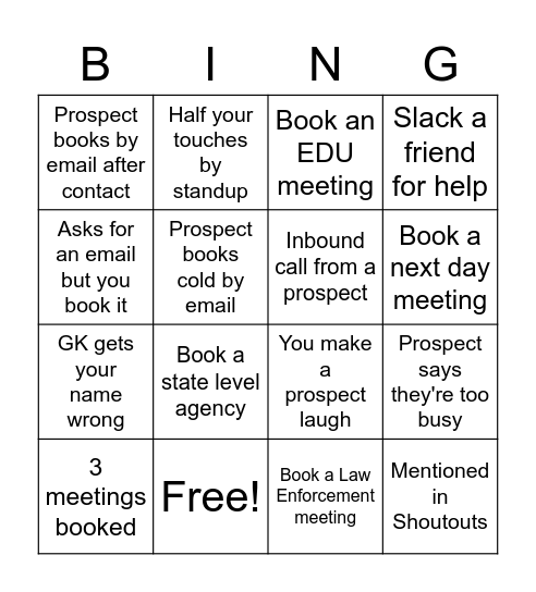 Prospecting Bingo 2022 Bingo Card
