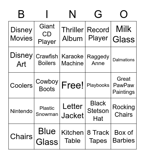 Storage Unit BINGO Card