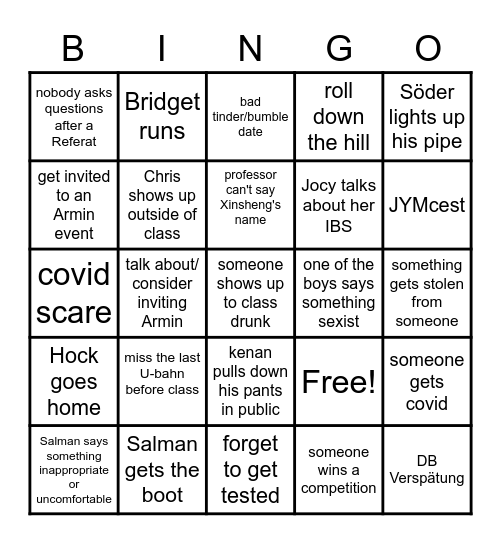 JYM Bingo Card