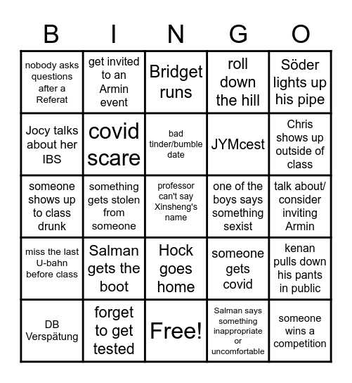 JYM Bingo Card