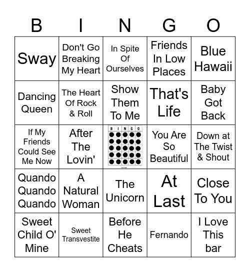 Karaoke Night Part 1 Bingo Card