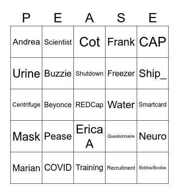 Buzzword Bingo Card