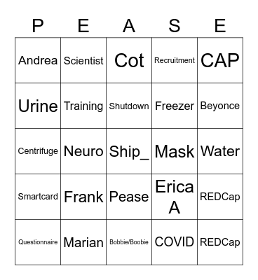 Buzzword Bing Bingo Card