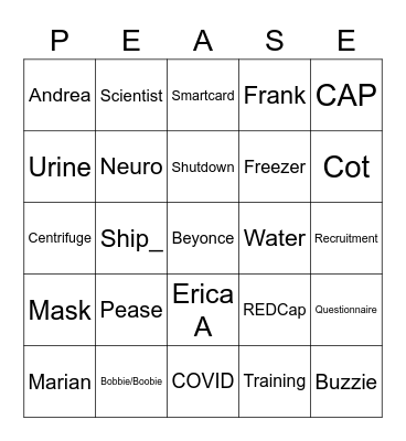 Buzzword Bing Bingo Card