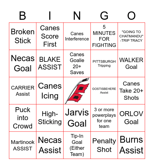 CANES BINGO Card