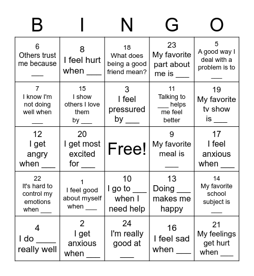 Bingo! Bingo Card