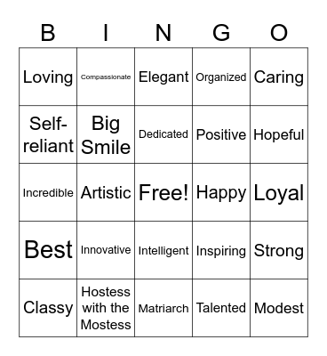 We Love G! Bingo Card