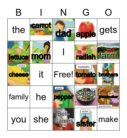 GK U5 W3 Let's Make a Salad Bingo Card